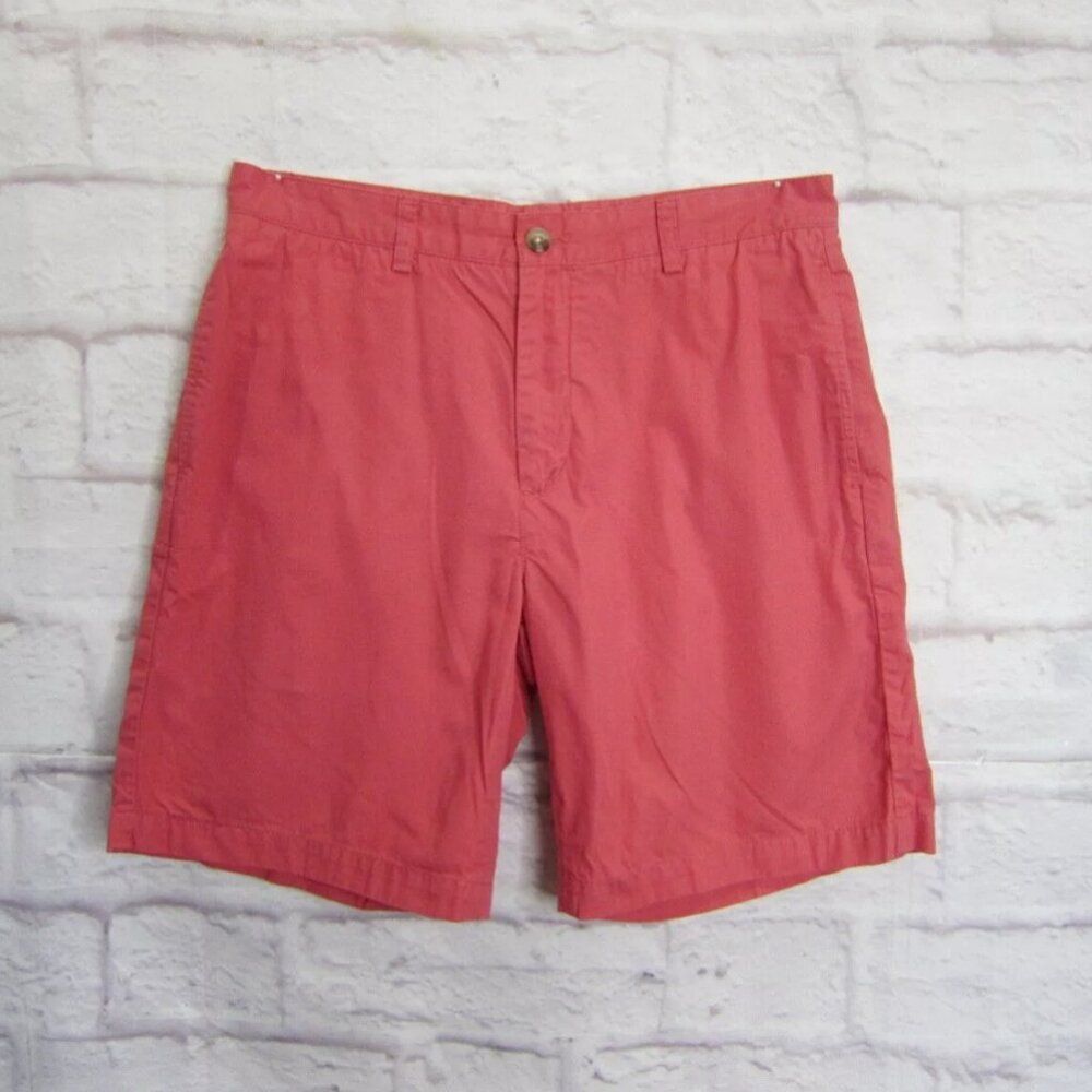 Vineyard Vines Club Shorts Whale Pink Flat Khaki Chino 9" Inseam Mens Size 33